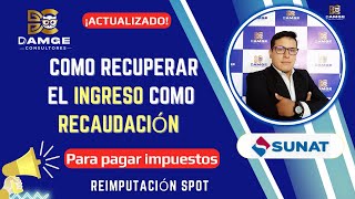 🔴 Como RECUPERAR el ingreso como recaudación para pagar impuestos  Reimputación SPOT  SUNAT 2024 [upl. by Charlie]