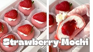 Easy Strawberry Mochi Recipe without Microwave🍓 [upl. by Ashling357]