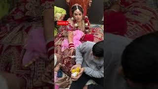 NAYI DULHAN KA GRIHA PRAVESH❤️👣  RITUAL AFTER WEDDING  ​⁠​⁠RajatSwatiVlogs shorts [upl. by Gavini]