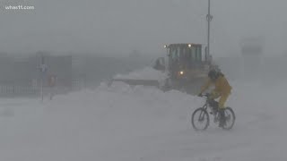 Winter storm blizzard slams East Coast with deep snow winds flooding [upl. by Latimore]