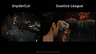 Justice League Comparison Superman Fights Steppenwolf  Snydercut vs Josstice League [upl. by Atinuhs]