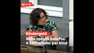 Kinderbijslag minister Beke breekt belofte [upl. by Yecnay]