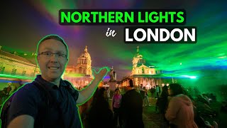 BOREALIS  artificial NORTHERN LIGHTS show in Greenwich LONDON [upl. by Asiul855]