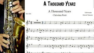 A Thousand Years  Partitura  Sax Alto  Sheet Music SaxChristina Perri [upl. by Niraa278]