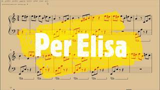 Per Elisa di Beethoven  Spartito gratis per pianoforte facile [upl. by Konyn637]