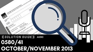 058041 OctoberNovember 2013 Marking Scheme MS Audio Voiceover [upl. by Arihppas]