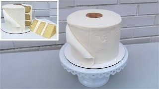 HOW TO MAKE A TOILET PAPER CAKE  Frenchies Bakery [upl. by Ardied]