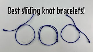 The best 3 adjustable sliding knot bracelets How to tie simple bracelets fast [upl. by Plath]