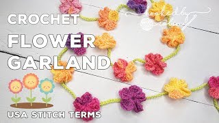 The Easiest Crochet Flower Garland 🌼 [upl. by Itisahc21]