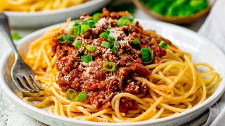 Quick and Easy Spaghetti Bolognese  Family Favourite [upl. by Annawoj]