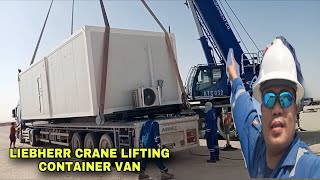 LIEBHERR CRANE LIFTING CONTAINER VANLiebherr ltm110052 [upl. by Bander]