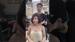 Dang Hieu Layer bob haircut  Kiểu tóc ngắn cho tóc dày danghieuhairstylist layerbobhaircut [upl. by Gaye]