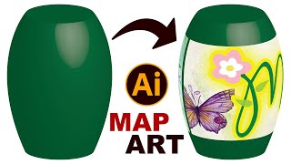 How to Use MAP ART for 3D Object in Illustrator [upl. by Siekram]