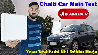 Jio AirFIber Internet Speed Test in Running Car  Jio AirFiber Installed in Car  5G Router AirFiber [upl. by Ardnaed]