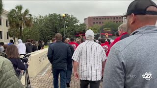 Tallahassee firefighters march for better pay see where negotiations stand now [upl. by Aicarg]