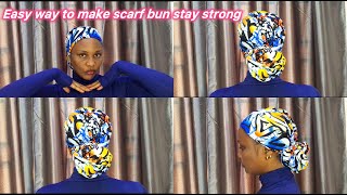 How to make your scarf bun stay strong [upl. by Ahsiei]