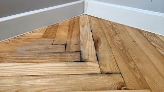 Restoration of a wooden floor damaged by water How to fix it easily and quickly [upl. by Ennairrac]