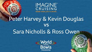 World Indoor Bowls Championship 2024 PHarvey amp K Douglas vs SNicholls amp R Owen  Day 1 Match 1 [upl. by Dnalwor]