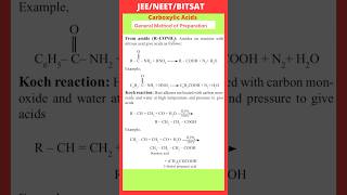 From amide R–CONH2 Koch reaction  General Method of Preparation of carboxylic acids [upl. by Anattar]