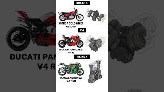 Boxer 4 vs V4 vs Inline 4 Engine Animations amp Sounds [upl. by Agler]