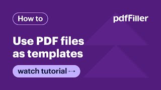 How to Use PDF Templates in pdfFiller [upl. by Tasha114]