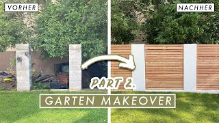 Garten Makeover Part 2  Gartenzaun aus Holz und Steinen selber bauen  Mauer verputzen  EASY ALEX [upl. by Sanson]