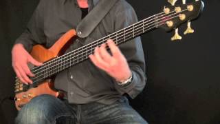 Allemande  JSBach BWV 1009  Achim Kohl 5string ebass with tabs [upl. by Enelez787]