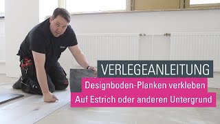 Designboden und Vinylboden Planken kleben auf Estrich und anderen Untergründen [upl. by Adnaram450]