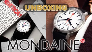 UNBOXING MY NEW Cool Quartz Watch Fun Mondaine Stop2Go BackLight [upl. by Arraet]