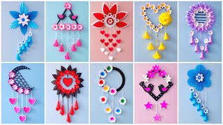 10 Unique Flower Wall Hanging  Quick Paper Craft  Home Decoration  Easy Wall Mate DIY Wall Decor [upl. by Tirzah]