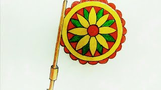 how to draw hand fan  hand fan drawing  hand fan design drawing [upl. by Groscr]