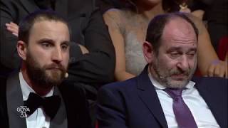 Dani Rovira con Antonio de la Torre y Karra Elejalde en los Goya 2017 [upl. by Phil]