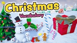 Christmas vocabulary in English for kids  Christmas words [upl. by Kcirddor]