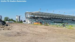 Budowa stadionu Radomiaka 140624 [upl. by Nosretep]