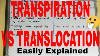 Transpiration vs TranslocationDifference between transpiration and translocation [upl. by Fedora]