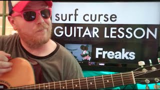 How To Play Freaks Guitar Surf Curse  easy guitar tutorial beginner lesson easy chords [upl. by Samoht]