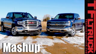 2016 Chevy Silverado 53L vs GMC Sierra 62L Drag Race amp MPG Mashup Review [upl. by Lustick]