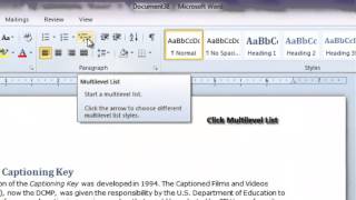 How to create numbered headings in MS WORD [upl. by Oenire398]