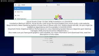 Visual Studio Code 141 Dec 2019 Installation on CentOS 8 [upl. by Idonah173]