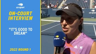 Jessica Pegula OnCourt Interview  2022 US Open Round 2 [upl. by Stace]