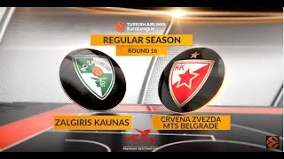 Highlights Zalgiris KaunasCrvena Zvezda mts Belgrade [upl. by Gilpin]