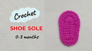 How to Crochet Shoe Sole for 03 months  Guide to Crochet Baby Shoe Sole for Beginners💕 [upl. by Naima947]