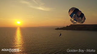 Sunset Parasailing in Golden Bay Malta [upl. by Nerok]