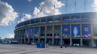 STADIUM VISIT Olympiastadion Berlin Prepares to Host Showpiece Euro Final England v Spain [upl. by Nylyoj601]