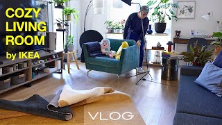 【Vlog】IKEAで模様替え  14帖リビングルームを自分らしく部屋づくり  購入品紹介  30代男の日常  アメリカ駐在 [upl. by Dehsar789]