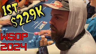 FINAL 3 TABLES with 229K for 1st WSOP 2024 [upl. by Ecirahc]