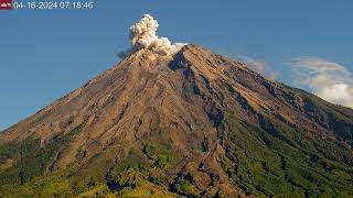 Apr 16 2024 An Eruption at Semeru Volcano Indonesia [upl. by Warfold]