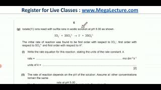 970142MJ20  Question on pH rate equation rate constant finding units of rate constant [upl. by Ennagroeg]