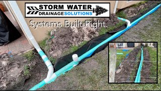 How To Build A French Drain  Yard Drainage  Dual Pipe Roof Runoff System [upl. by Clayborne]