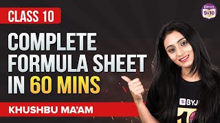 Complete MATHS Class 10 Formula Sheet in 60 mins 📝 MUST WATCH for Last Minute Revision 🔥 [upl. by Htidirrem453]